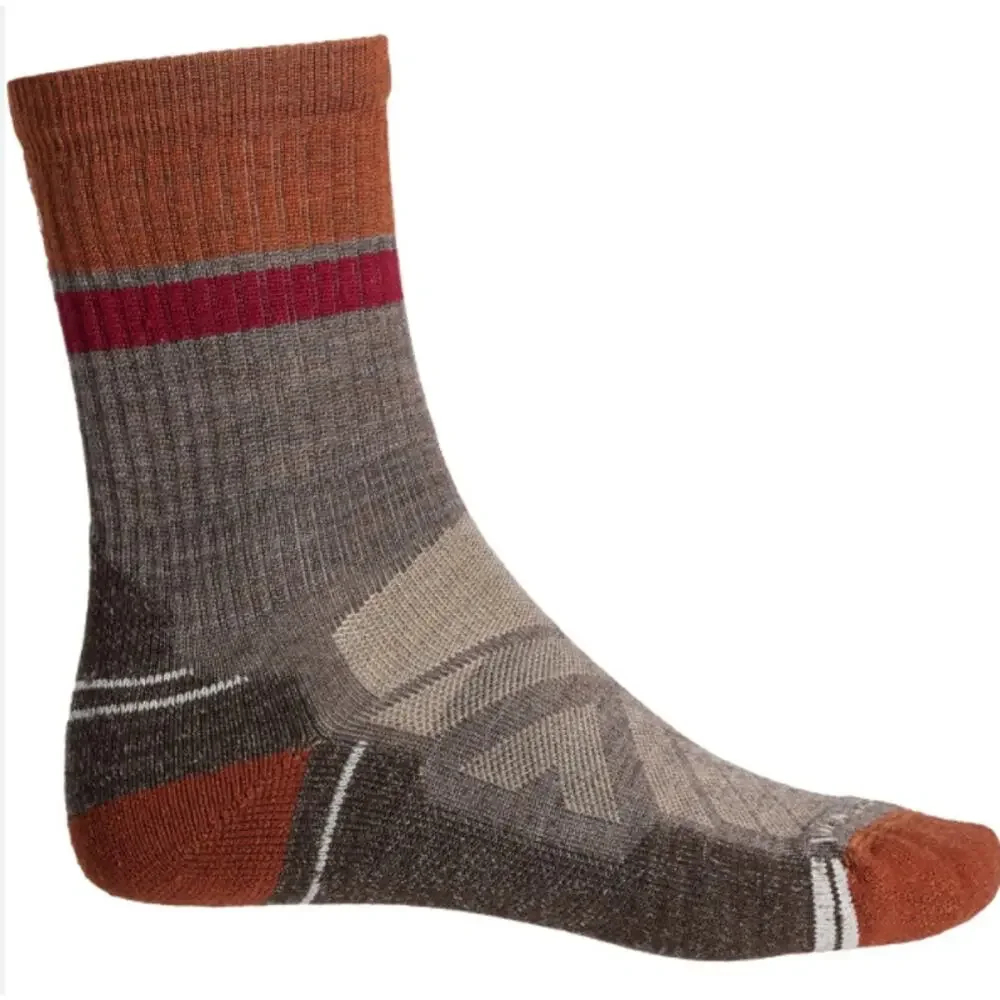 SmartWool Hike Light Cushion Wind Trail Socks Size L Merino Wool Outdoor Stripe